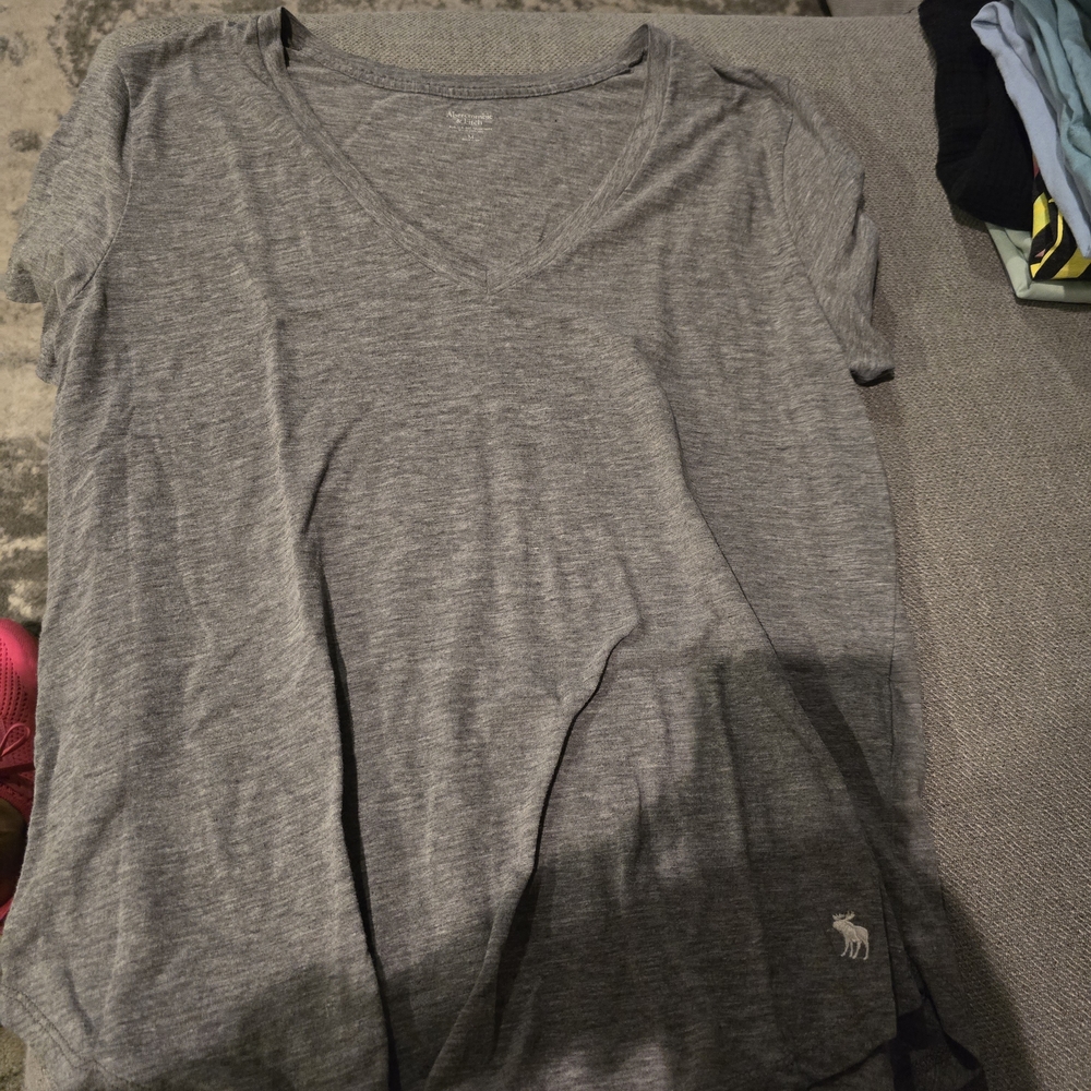 Abercrombie & Fitch Charcoal Crew Neck Tee